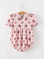 Fall Baby Girls Vintage Smocked Floral Romper by Rylee Faith Designs
