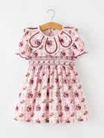 Fall Toddler Girls Vintage Smocked Floral Dress by Rylee Faith Designs