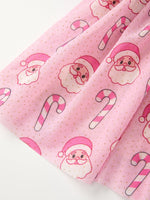 Girls Pink Christmas Santa Candy Cane Print Tutu Skirt by Rylee Faith Designs