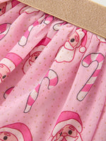 Girls Pink Christmas Santa Candy Cane Print Tutu Skirt by Rylee Faith Designs