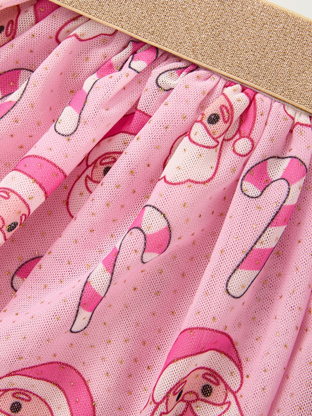 Girls Pink Christmas Santa Candy Cane Print Tutu Skirt by Rylee Faith Designs