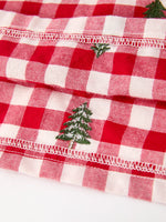 Christmas Tree Embroidered Plaid Girls Ruffle Collar Dress by Rylee Faith Designs