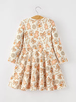 Christmas Gingerbread Cookie Girls Long Sleeve Twirl Dress by Rylee Faith Designs