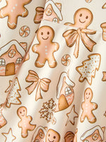 Christmas Gingerbread Cookie Girls Long Sleeve Twirl Dress by Rylee Faith Designs