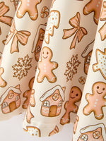 Christmas Gingerbread Cookie Girls Long Sleeve Twirl Dress by Rylee Faith Designs