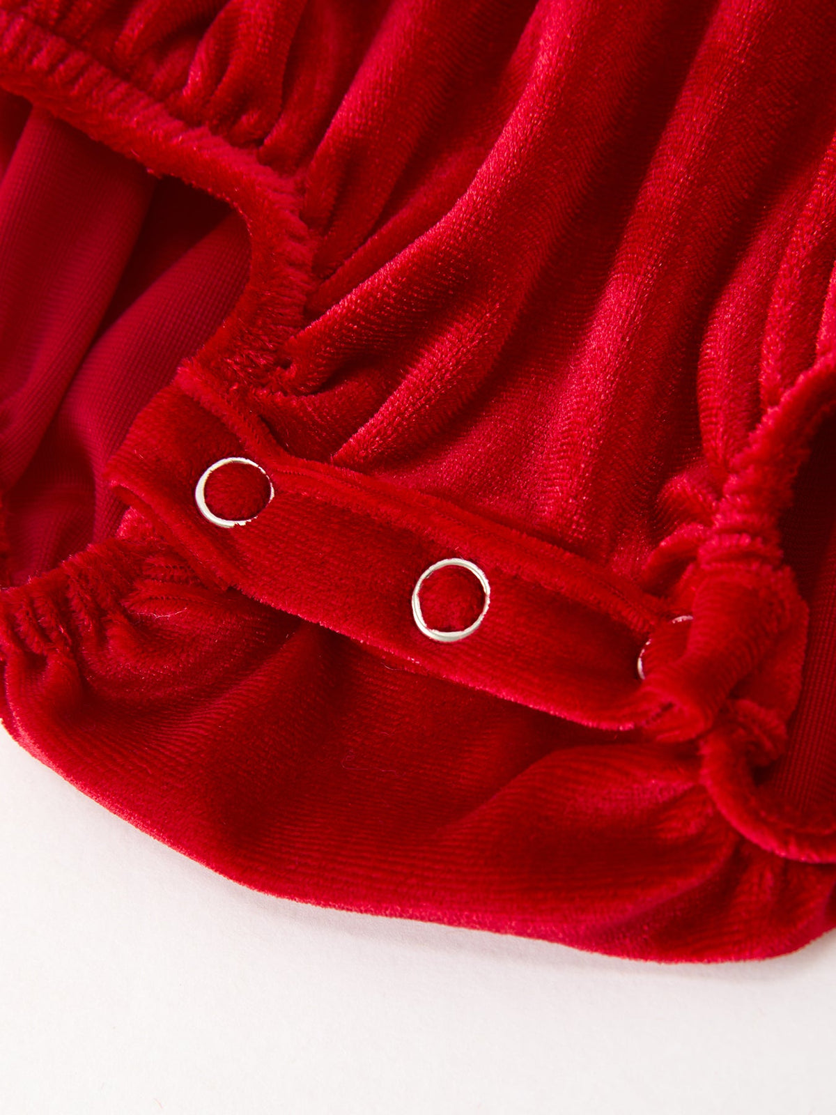 Christmas Velvet Baby Romper Smocked Embroidery Bow by Rylee Faith Designs