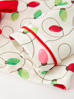 Christmas Lights Print Bow Tie Pajamas Set by Rylee Faith Designs