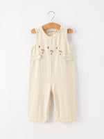 Goose Embroidered Beige Plaid Baby Boys Jonjon by Rylee Faith Designs