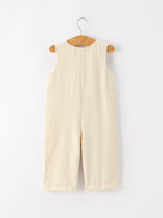 Goose Embroidered Beige Plaid Baby Boys Jonjon by Rylee Faith Designs
