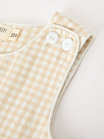 Goose Embroidered Beige Plaid Baby Boys Jonjon by Rylee Faith Designs