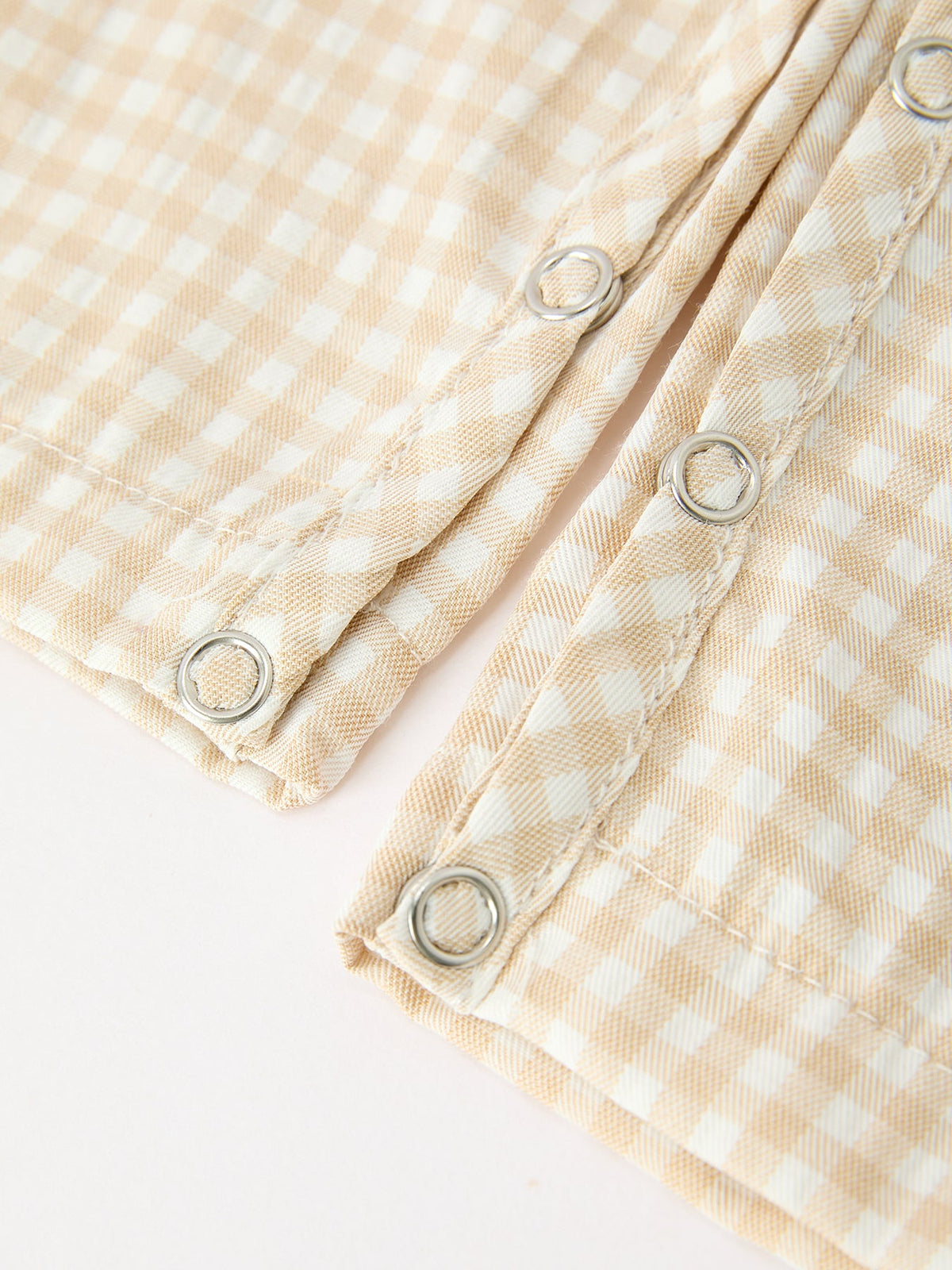 Goose Embroidered Beige Plaid Baby Boys Jonjon by Rylee Faith Designs