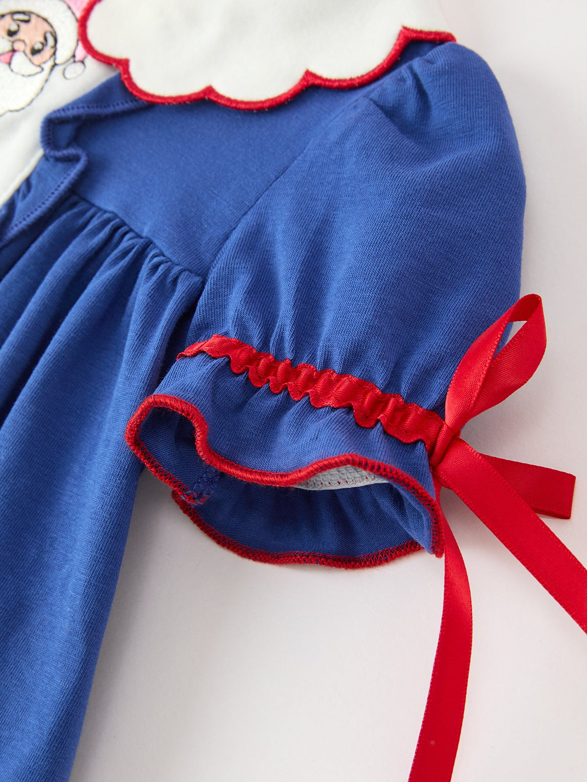 Christmas Santa Embroidery Girls Bloomer Set Peter Pan Collar by Rylee Faith Designs