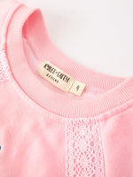Christmas Tree Appliqué Girls Pink Sweatshirt And Pants Set by Rylee Faith Designs