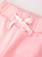 Christmas Tree Appliqué Girls Pink Sweatshirt And Pants Set by Rylee Faith Designs