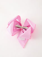 Halloween Girls Pink Ghost Embroidered 6.25" Hair Bow by Rylee Faith Designs