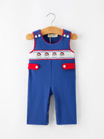 Christmas Santa Baby Boys Smocked Jon Jon by Rylee Faith Designs