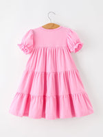 Christmas Santa Embroidery Girls Dress Ruffle Sleeve by Rylee Faith Designs