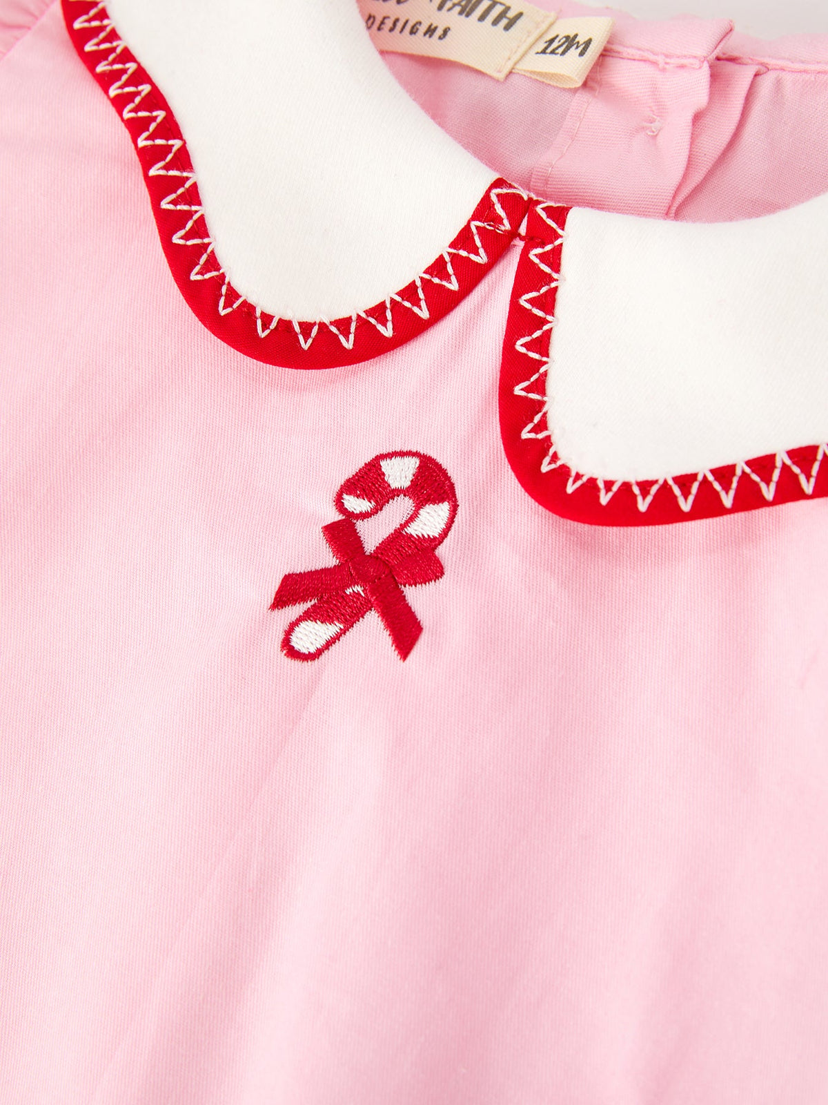Christmas Girls Candy Cane Embroidered Top & Red Bloomer Set by Rylee Faith Designs