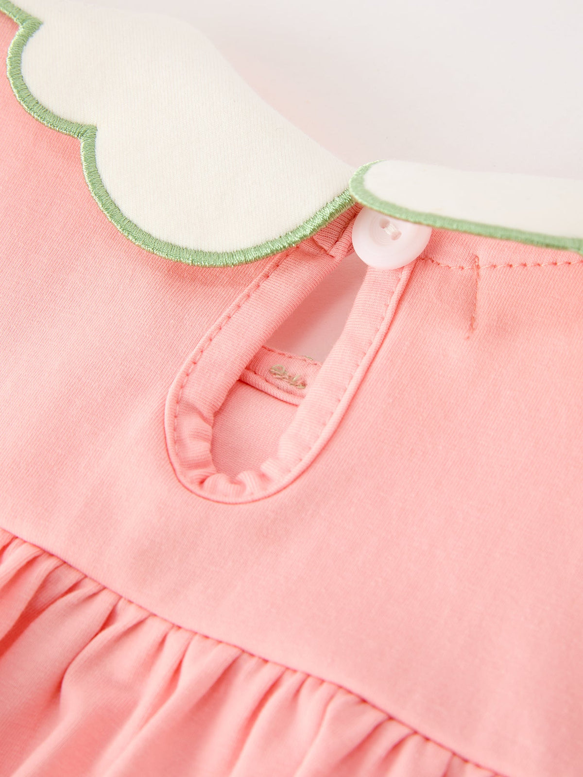Christmas Baby Girls Pink Christmas Tree Embroidered Ruffle Romper by Rylee Faith Designs