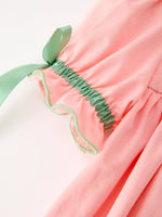 Christmas Girls Pink Christmas Tree Embroidered Ruffle Dress by Rylee Faith Designs