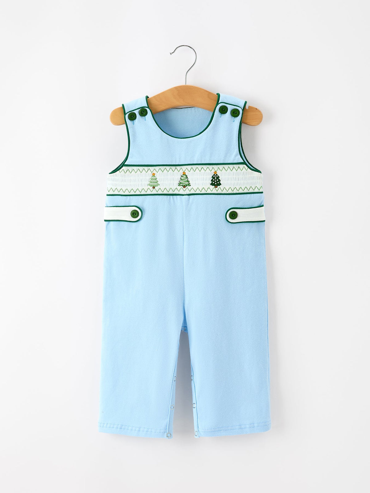 Christmas Boys Blue Christmas Tree Embroidered JonJon by Rylee Faith Designs