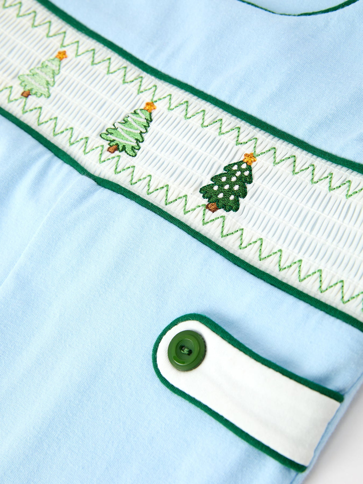 Christmas Boys Blue Christmas Tree Embroidered JonJon by Rylee Faith Designs