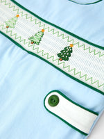 Christmas Boys Blue Christmas Tree Embroidered JonJon by Rylee Faith Designs