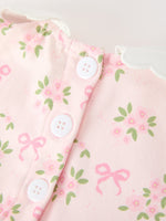 FALL Baby Girls Pink Floral Embroidered Collar Smocked Romper by Rylee Faith Designs