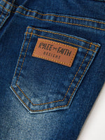 FALL Girls Floral Appliqué Denim Bell Bottom Jeans by Rylee Faith Designs
