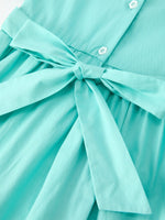 FALL Girls Aqua Floral Embroidered Smocked Dress by Rylee Faith Designs
