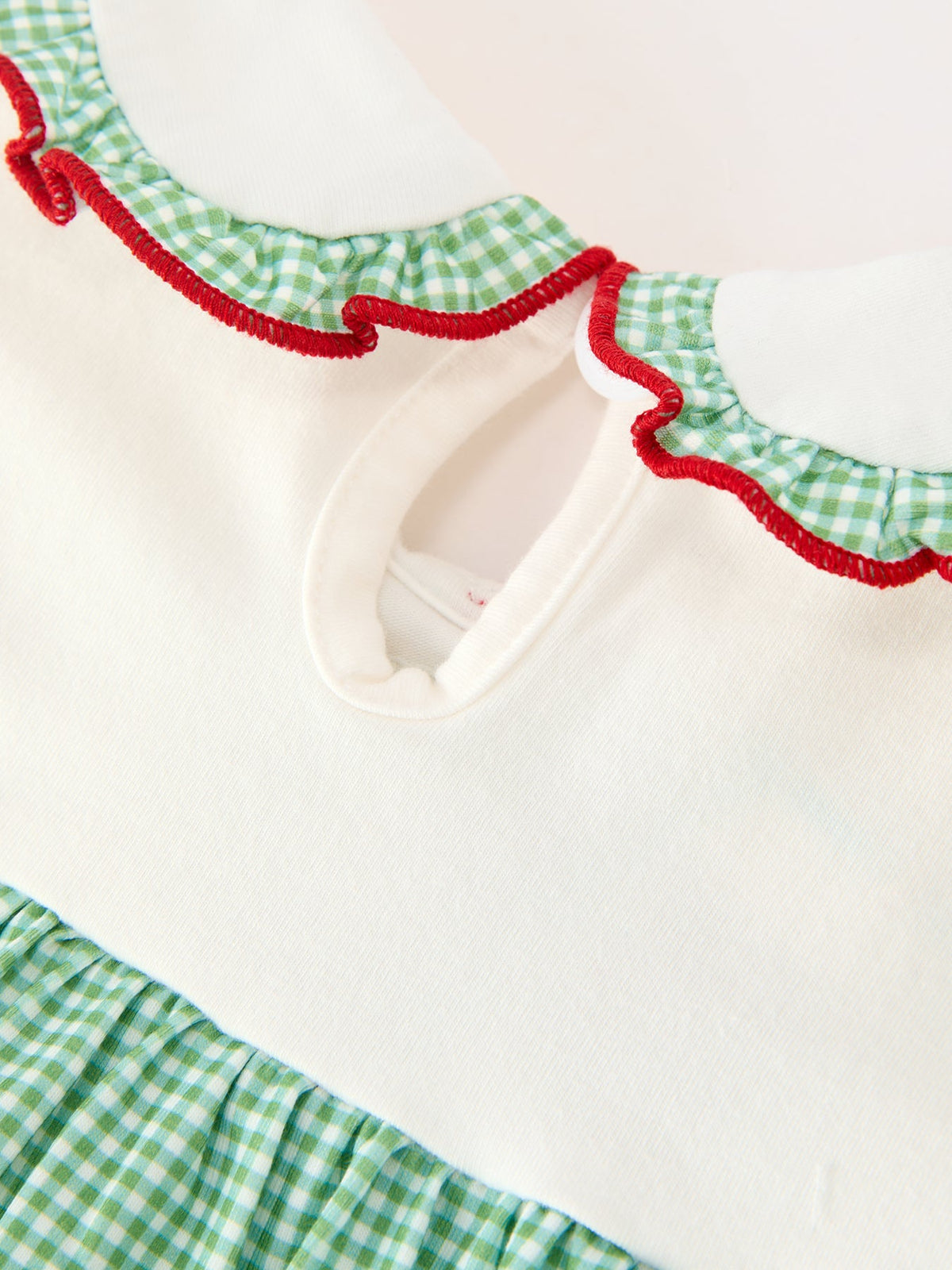 Girls Christmas Green Plaid Embroidered Long Sleeve Dress by Rylee Faith Designs