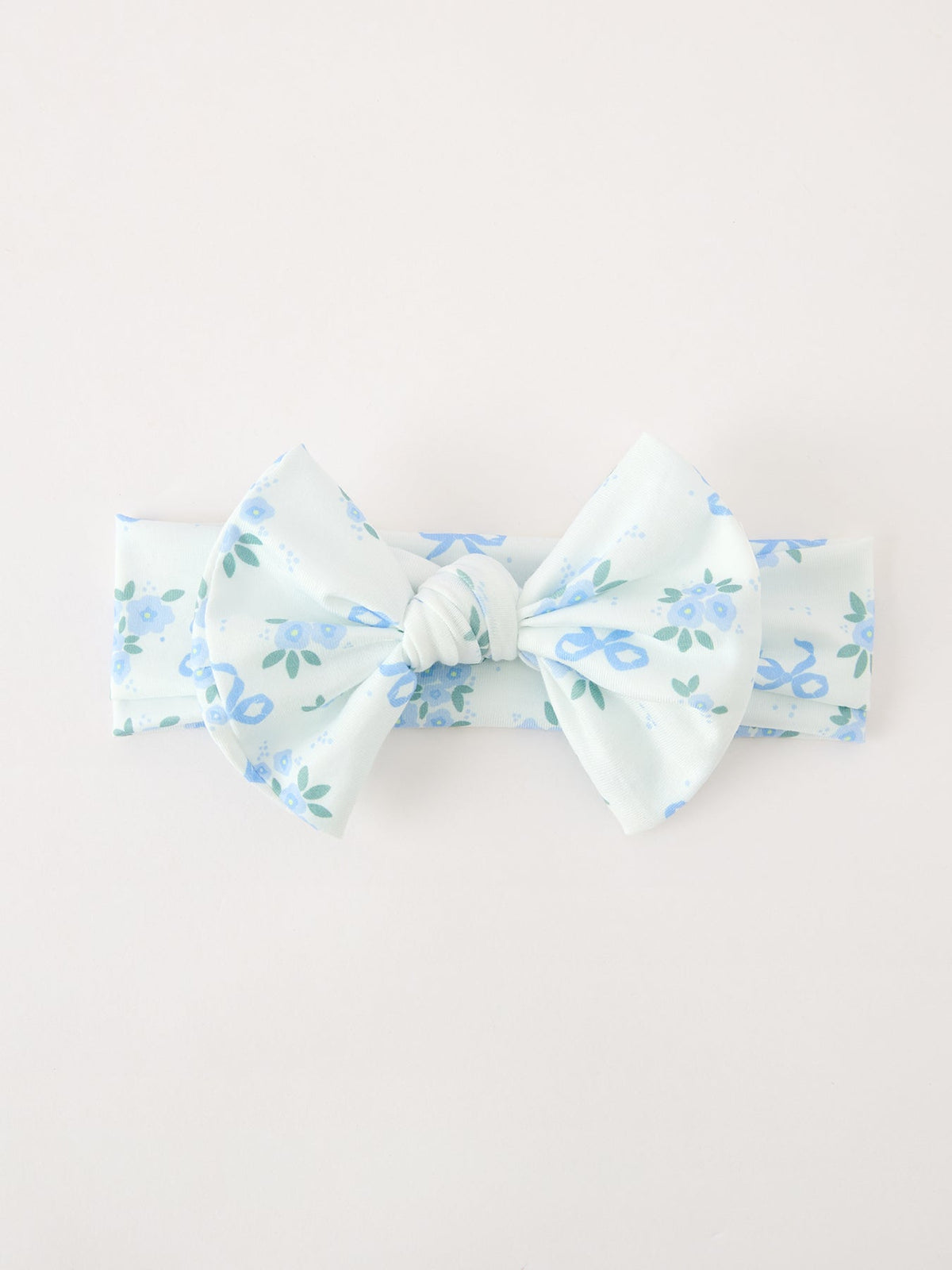 FALL Baby Girls Blue Floral Bow Headband by Rylee Faith Designs