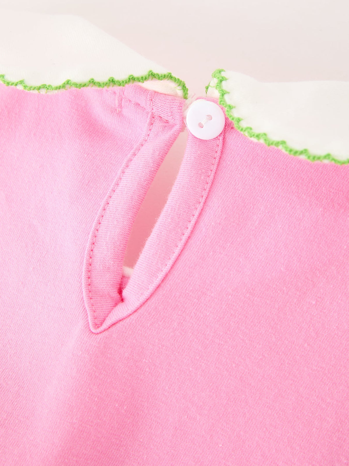 Girls Christmas Pink Bow & Christmas Tree Peter Pan Collar Dress by Rylee Faith Designs
