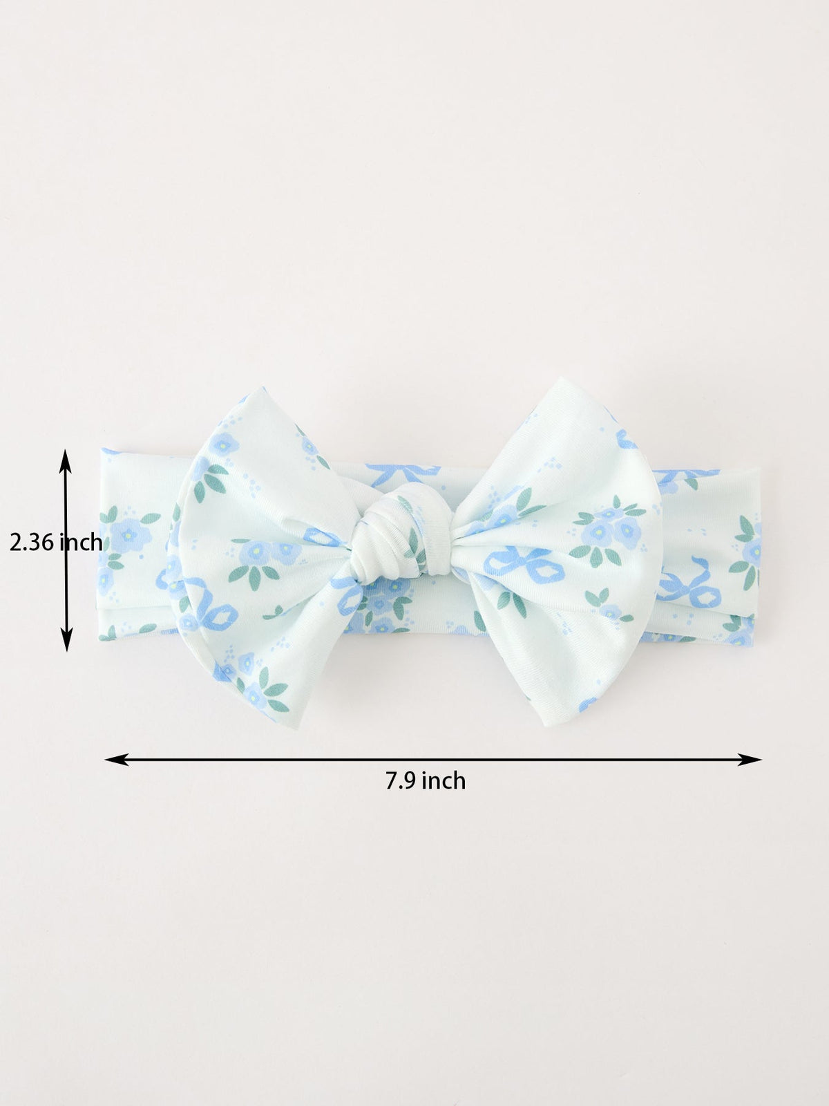 FALL Baby Girls Blue Floral Bow Headband by Rylee Faith Designs