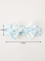 FALL Baby Girls Blue Floral Bow Headband by Rylee Faith Designs