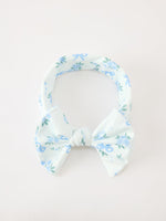 FALL Baby Girls Blue Floral Bow Headband by Rylee Faith Designs