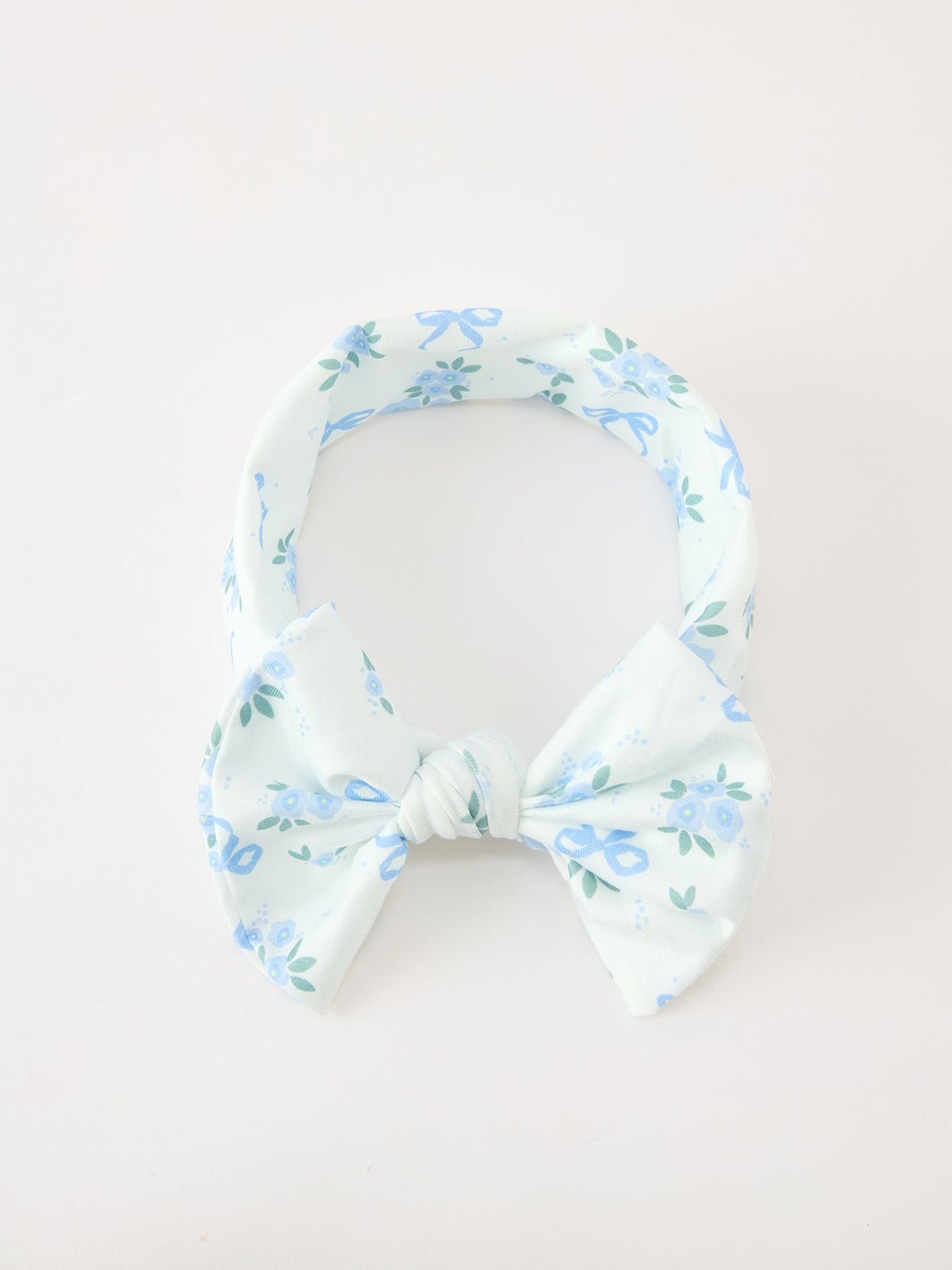 FALL Baby Girls Blue Floral Bow Headband by Rylee Faith Designs