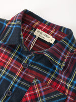 Christmas Boys Red Navy Plaid Button Down Shirt by Rylee Faith Designs