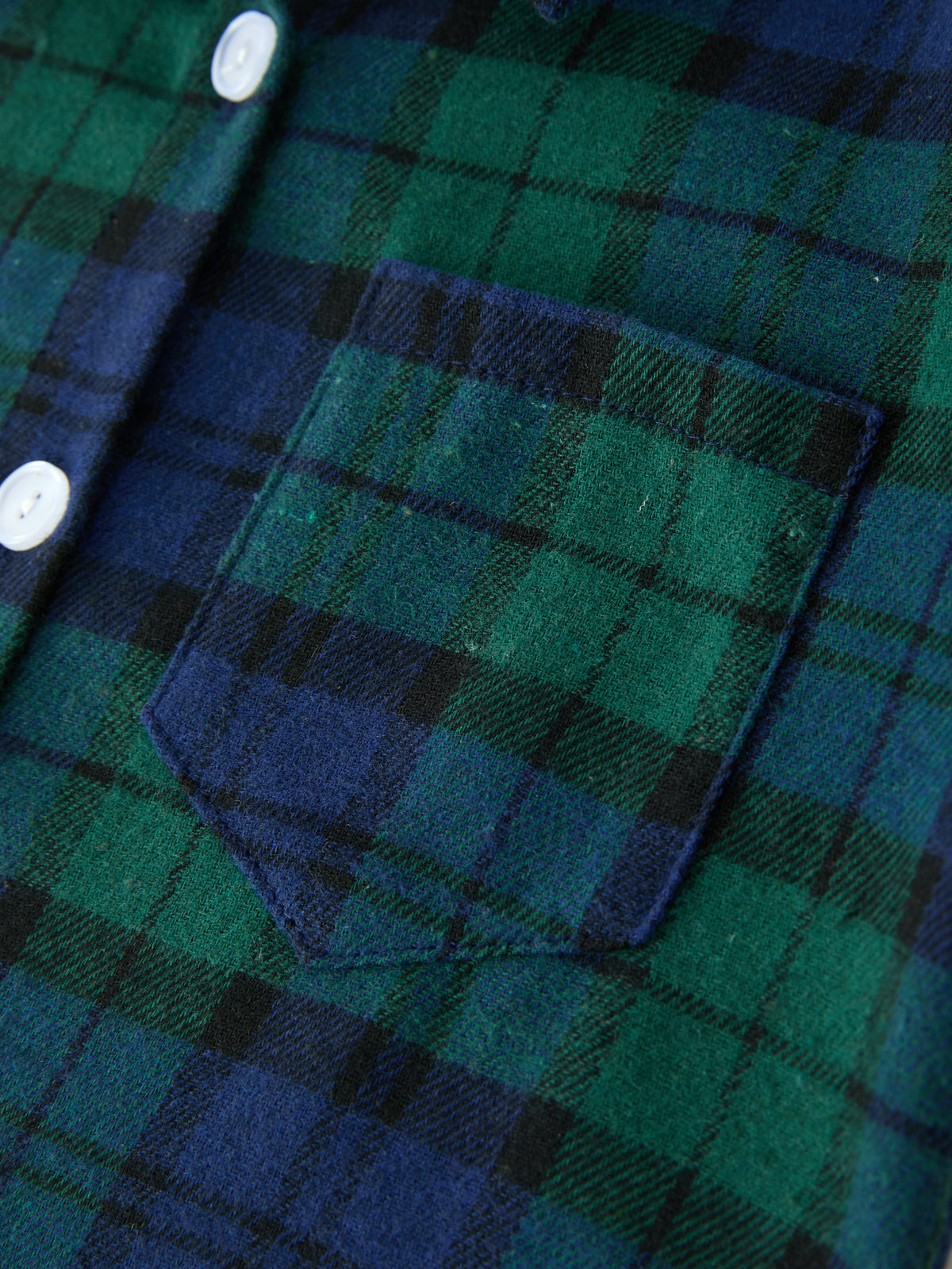 Christmas Boys Green & Navy Plaid Button Down Shirt by Rylee Faith Designs