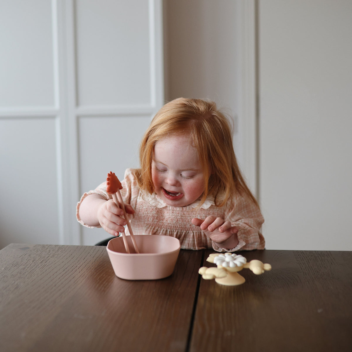 Mushie silicone Square Dinnerware Bowls for babies.