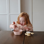 Mushie silicone Square Dinnerware Bowls for babies.
