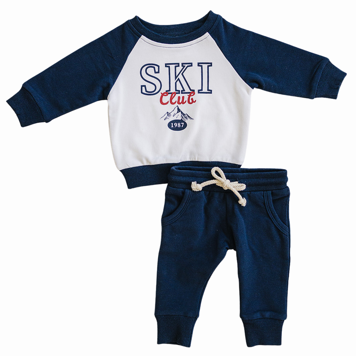 Ski Club French Terry Set by Mebie Baby