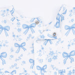 Two-Piece Dress & Bloomer Set - Blue Bows and Flowers by Angel Dear