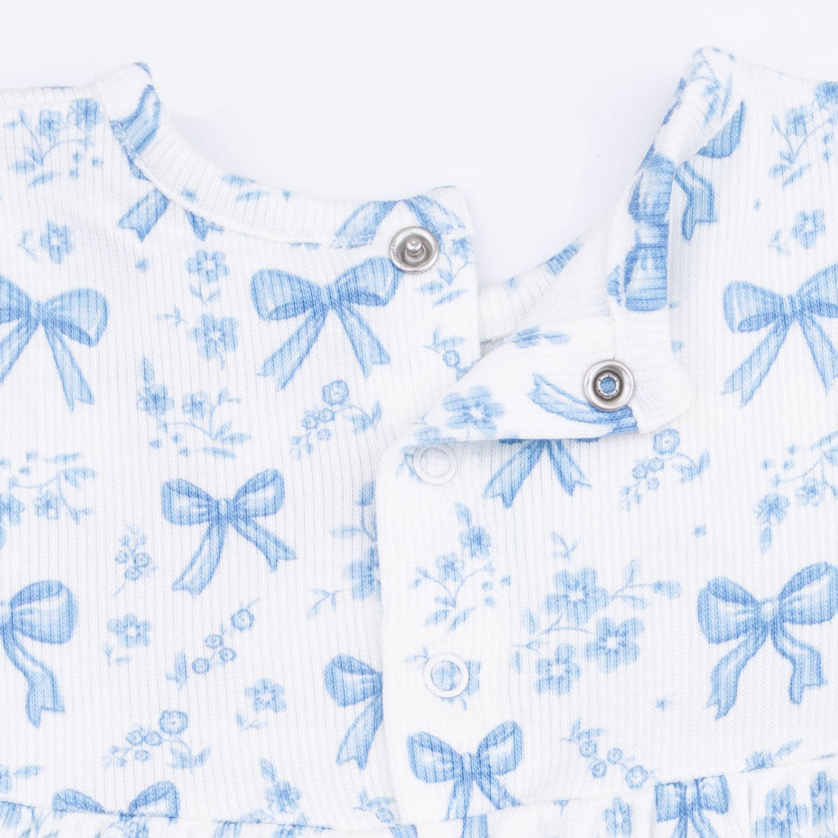 Two-Piece Dress & Bloomer Set - Blue Bows and Flowers by Angel Dear