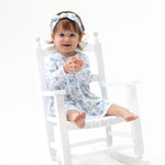 Two-Piece Dress & Bloomer Set - Blue Bows and Flowers by Angel Dear