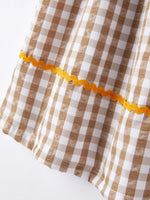 Rylee Faith Designs Girls Thanksgiving Turkey Smocking Embroidered Brown Plaid Dress - Apparel & Accessories > Clothing > Dresses Dress