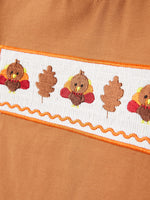 Rylee Faith Designs Fall Boys Thanksgiving Smocking Embroidered Brown Plaid Outfit Set - Apparel & Accessories > Clothing > Baby & Toddler Clothing Outfit
