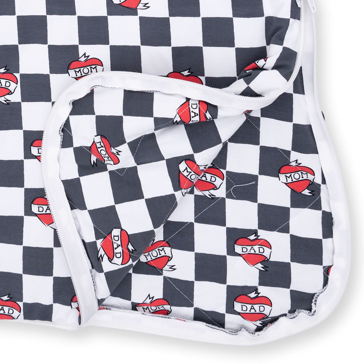 Heart Tattoo Check Black - Sleep Bag by Angel Dear