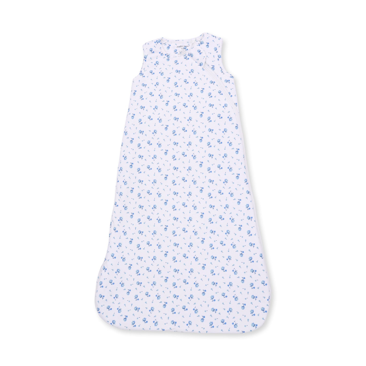 Sleep bag in a Joli rosette print with a full-length front zipper and sleeveless armholes
