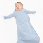 Sleep bag in sheer blue with ribbed texture and 2-way zipper